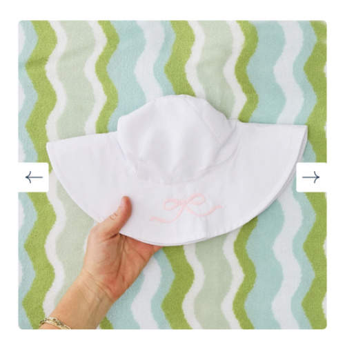 Kids Beach Hat - Pink Bow