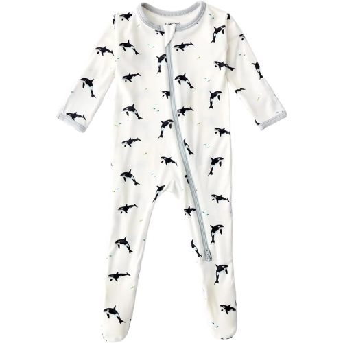 Bamboo Little Soft Baby Footie Pajamas, Baby Clothes, Newborn Sleepers, 95% Viscose and 5% Spandex, 0-24 Months