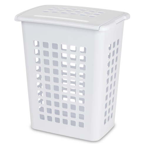 Sterilite Rectangular LiftTop Laundry Hamper Plastic, White