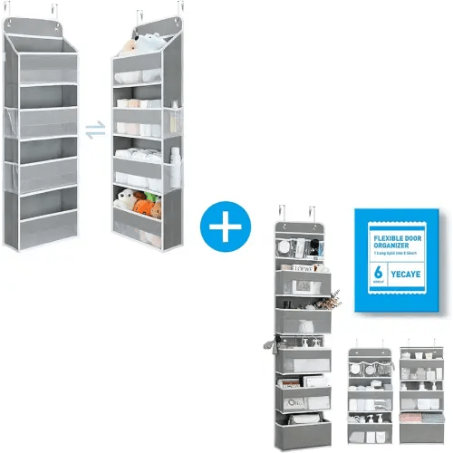 Yecaye 6-Tier Door Organizer and New Version 4-Tier Door Storage Bundle
