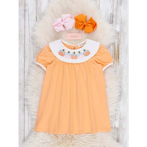 Sweet as Pumpkin Pie Embroidered Dress