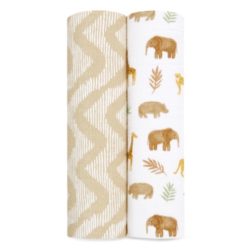 Tanzania Cotton Muslin Swaddles 2pk | aden + anais