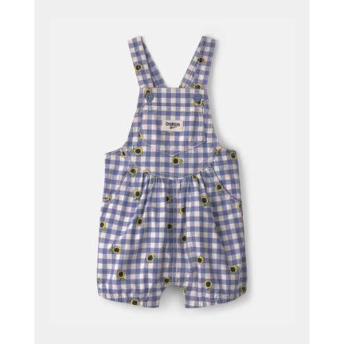 Baby Girl Sunflower Gingham Shortall - Blue - OshKosh B'gosh | Carter's