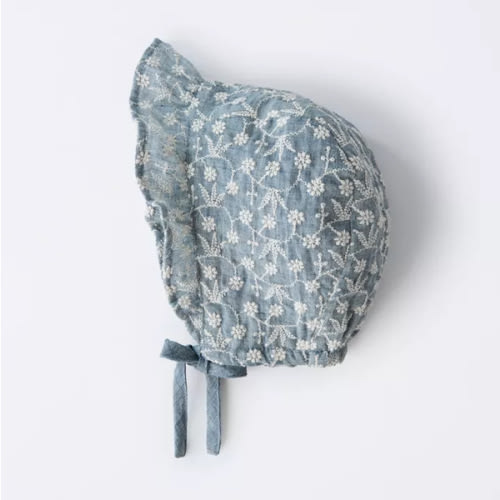 SWISS EMBROIDERY BONNET - Blue marl | ZARA United States