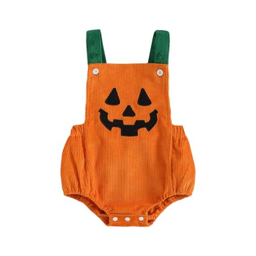 YINGISFITM My First Halloween Baby Boy Girl Outfit Newborn Pumpkin Face Patch Bubble Romper Infant Jumpsuit Halloween Clothes