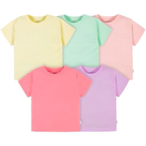 Gerber Baby & Toddler 5-Pack Solid Short Sleeve T-Shirts Jersey 160 GSM