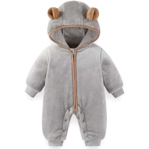 Fairy Baby Newborn Baby Bear Outfit Suit Thin Fleece Jumpsuit Romper Hooded Winter Clothes Snowsuit Coat Infant Girls Boys