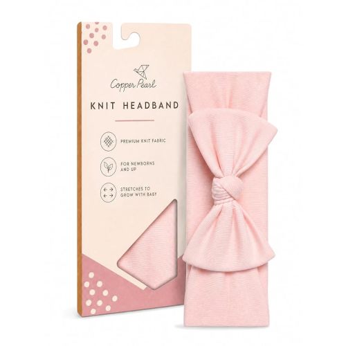Copper Pearl Baby Bows: Soft and Stretchy Headbands for Baby Girls, Newborn and Toddler Hair Bows and Accessories, Stylish Bow Headband, Blush