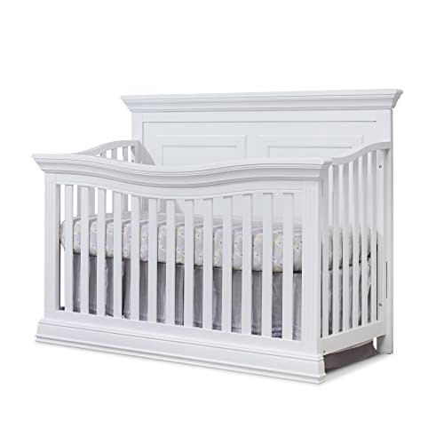 Sorelle Furniture Paxton Crib, Classic 4-In-1 Convertible Crib, Made of Wood, Non-Toxic Finish, Wooden Baby Bed, Toddler Bed, Child’s Daybed and Full-Size Bed, Nursery Furniture - White