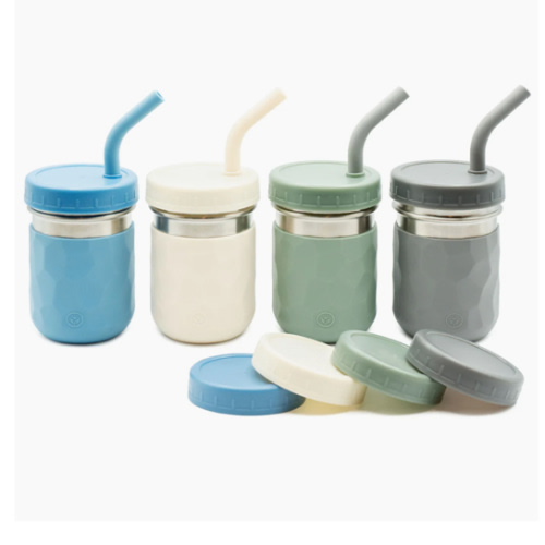 WeeSprout | 3-in-1 Stainless Steel Cups for Kids | Set of 4 | 8 oz or 12 oz