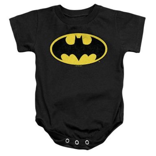 Baby Batman Classic Logo Infant Bodysuit, Black, 6 Months
