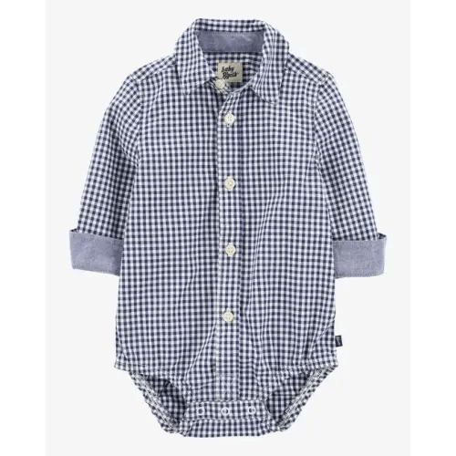 Baby Boy Gingham Print Button-Front Bodysuit - OshKosh B'gosh | Carter's