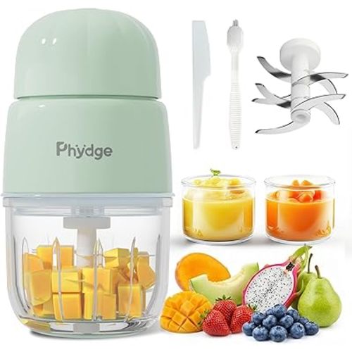 Baby Food Maker, Green Baby Food Blender, 10oz Baby Food Puree Maker, Food Processor for Baby Foods Fruit Vegetable Meat, 10-Second Quick Soft Food Prep for Baby