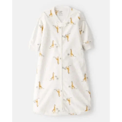 Baby Giraffe Print Long-Sleeve Wearable Blanket - White | Carter's