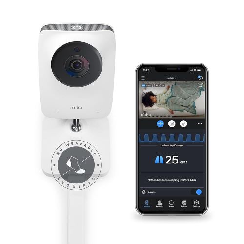 Amazon.com: Miku Pro Updated Smart Baby Monitor, Camera and Wall Mount, Real-Time Breathing and Sleep Tracking, Contact-Free, Instant Alerts, Sleep Analytics for Newborns and Infants, Requires Paid Membership : Baby