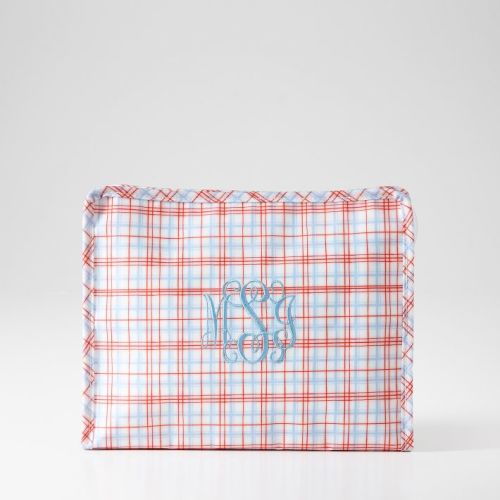Riley Patterned Pouch - Gingham Mist