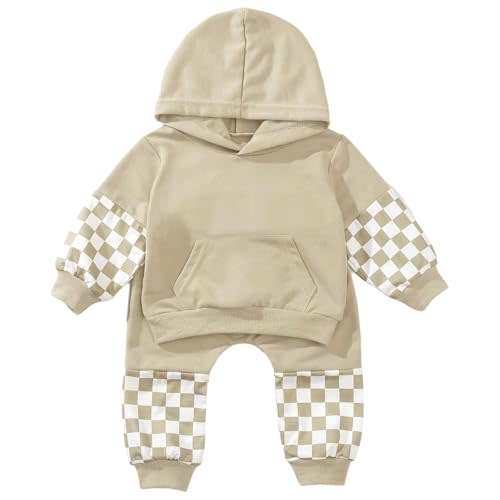 Baby 3-24 Months Checkerboard Hoodie & Pants 2 - Piece Set - Unisex