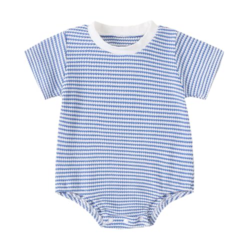 YEHOOM Baby Bubble Romper Summer Unisex Boy Girl Clothes Outfit Newborn Spring Waffle Cotton Infant Short Sleeve Bodysuit