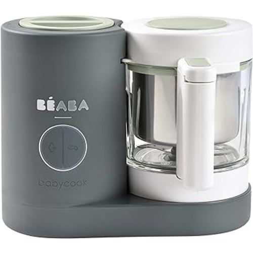 BEABA Babycook Neo, Glass Baby Food Maker, Glass Baby Food Processor, 4 in 1 Baby Food Steamer, Glass Baby Food Blender, Make Baby Food at Home, Makes 34 Servings in 20 Mins, Mineral