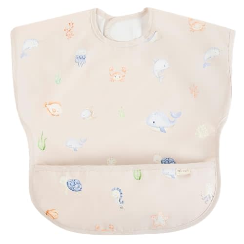 Ali+Oli Smock Bibs for Babies, BPA-Free Oeko-Tex Certified, Waterproof Baby Smock, Machine Washable, Toddlers Ages 6m+