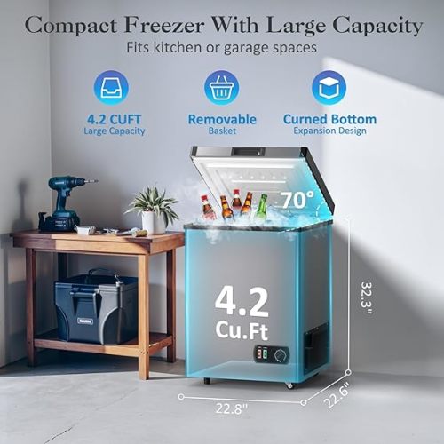 Compact Small Deep Chest Freezer for Milk