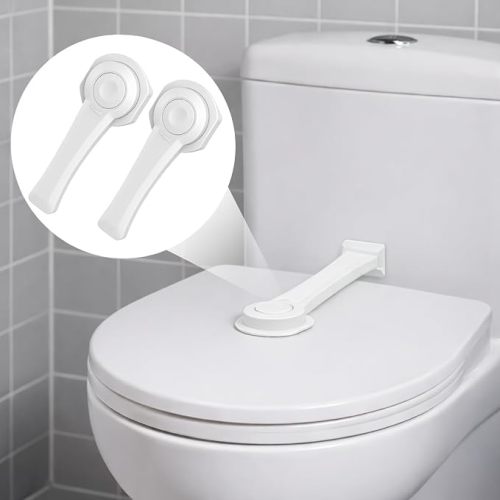 Baby Proofing Toilet Seat Locks (2-Pack) - Ideal Baby Proof Toilet Lid Locks (8.5" L x 3" W) - Easy Installation Toilet Locks Set - No Tools Required
