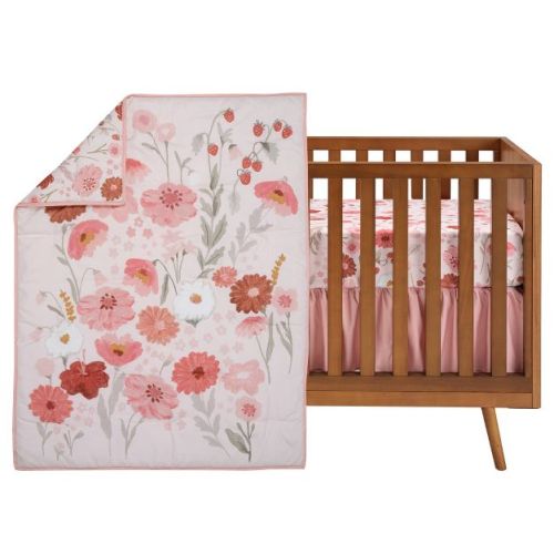 Bedtime Originals Flower Power 3-Piece Floral Baby Nursery Crib Bedding Set