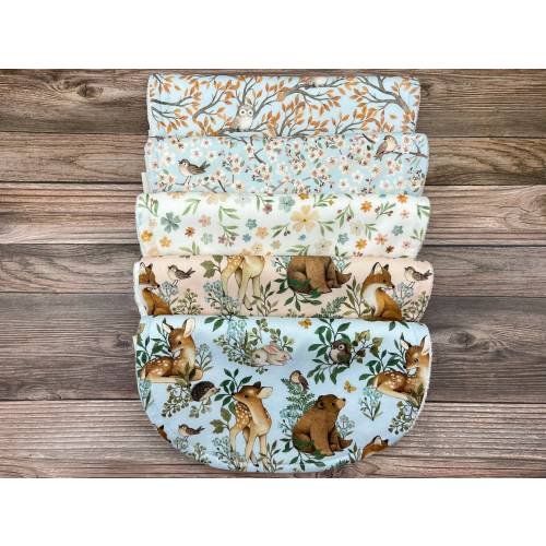 Soft Organic Bamboo and Cotton Burp Cloths: Forest Friends Design for Newborns, Infants & Baby Shower Gifts