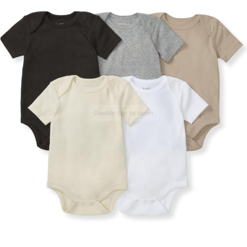 Burt's Bees Baby Bodysuits, Short Sleeve and Long Sleeve One-Pieces, 100% Organic Cotton, Pack of 5