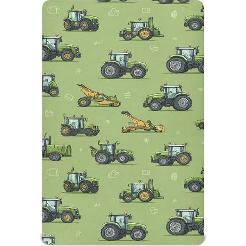 Farm Tractors Cartoon Crib Sheets Soft Breathable Fitted Baby Crib Sheets Mattress Cover for Girls Boys 52" x 28" x 9"