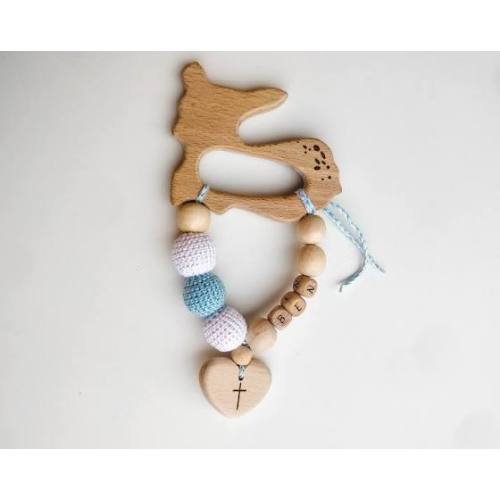 Personalised Baby Christening Gift - Wooden Deer Rattle - Wooden Bambi Toy | Google Shopping