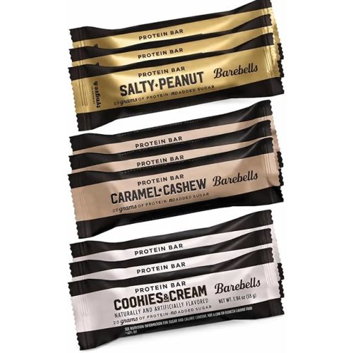 Barebells Protein Bars Variety Pack (9 Count) – Salty Peanut, Caramel Cashew & Cookies and Cream – High Protein Snack Bundle by FlexFinity