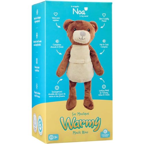 Magic Bag Warmy Noa the Bear Hot & Cold Compress, Award-Winning Comfort, Therapeutic Companion, Natural & Compostable, Huggable Therapy, Health Canada Registered, Versatile Wellness Companion