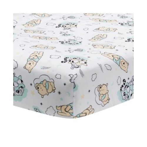 Disney Baby Winnie the Pooh Hugs White Fitted Crib Sheet