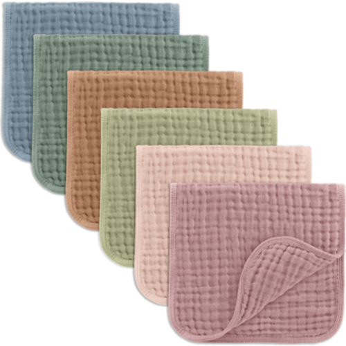 Muslin Burp Cloths - Pack of 6