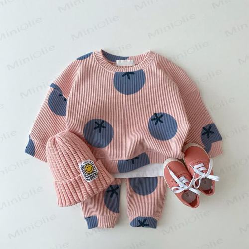 Baby Blueberry Waffle 2-piece Pink Set