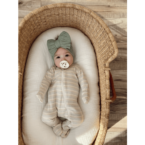 Multi Stripe / Organic 2-Way Zip Footie