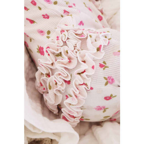 Penny's Posies Bamboo Waffle Ruffle Zipper Footie