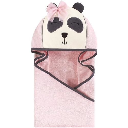 Hudson Baby Unisex Baby Cotton Animal Face Hooded Towel, Miss Panda, One Size