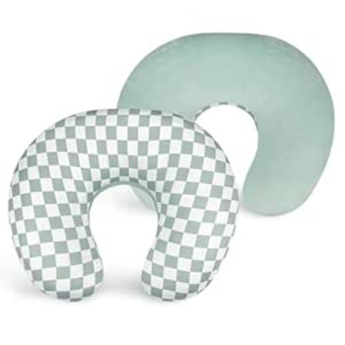 DILIMI Nursing Pillow Cover, Soft Stretchy Nursing Cover for Breastfeeding Pillow, 1 Pack Reversible Removable Slipover for Baby Boy and Girls, Green Checkered