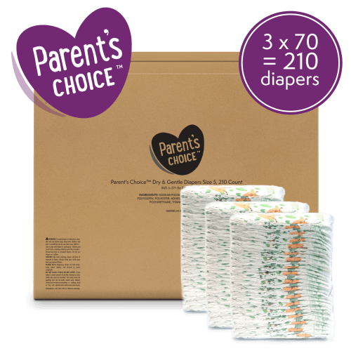 Parent's Choice Dry & Gentle Diapers Size 5, 210 Count (Select for More Options)