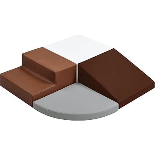 Sumbababy Toddler Climbing Foam Blocks: 4 PCS Waterproof PU Leather Playset - Soft Climber for Kids - Fun Indoor Playground for Girls - Great Preschool & Daycare Gift