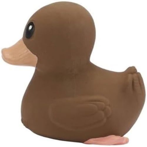 HEVEA Kawan Mini Rubber Duck - 100% Natural Rubber Baby Bath Toy - Eco Friendly, Perfect for Playing, Teething, and Bathing - Mold Free Bath Toys - Choco Latte