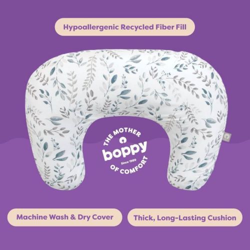 Boppy Nursing Pillow - Gray Beige Leaves