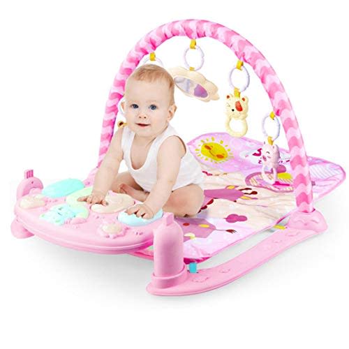 DD-upstep Baby Play Mat Activity Gym, Game Pad Music Pedal Piano Music Fitness Rack Crawling Mat with Hanging Toys Lay to Sit-Up Play Mat Activity Center for Infants and Toddlers【USA Shipment】