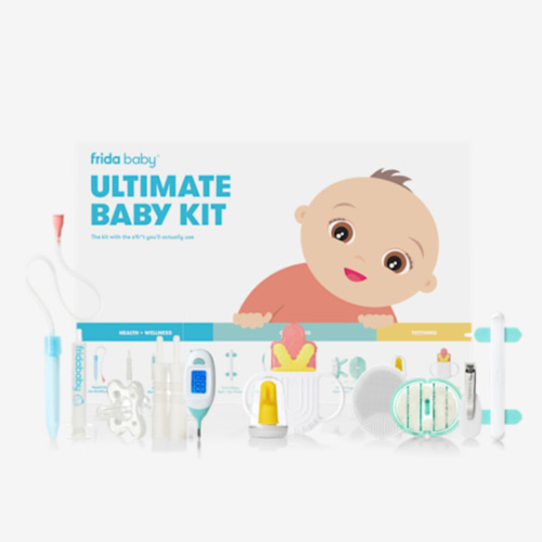Frida Baby Ultimate Baby Kit, 10 piece New Born Essentials Gift Set Includes Wellness Sick Day, Gas Relief, Grooming Tools & Teething Toys