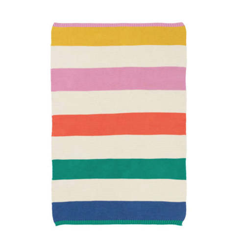 Cotton Knit Stroller/Pram Baby Blanket: Striped Rainbow, Sophie Home – Yeet Gifts