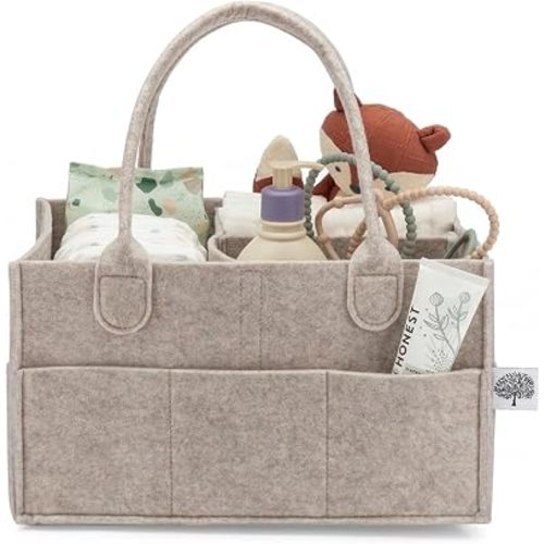 Parker Baby Co. Felt Diaper Caddy Organizer - Regular, Oatmeal