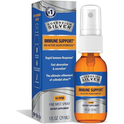 Sovereign Silver Bioactive Silver Hydrosol 10 PPM Fine Mist Spray, 1 Ounce