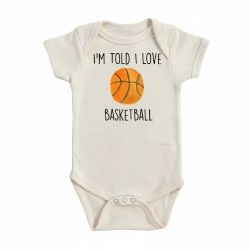 I Love Basketball Newborn Gift Baby Bodysuit